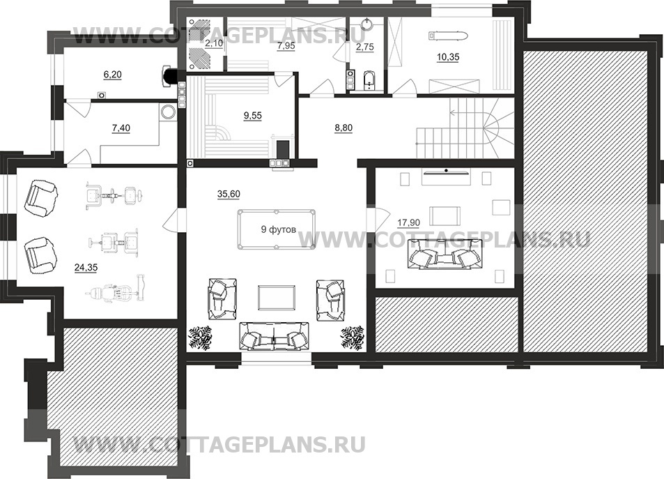Поэтажные планы проект дома 203-60 общ. площадь 421,65 м2