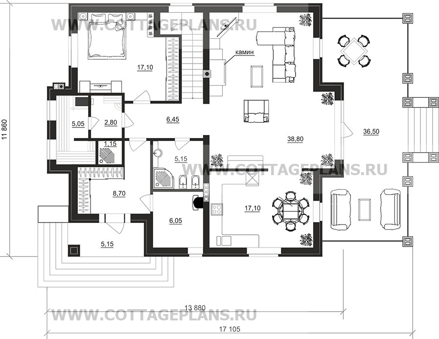 Поэтажные планы проект дома 100-43 общ. площадь 218,65 м2