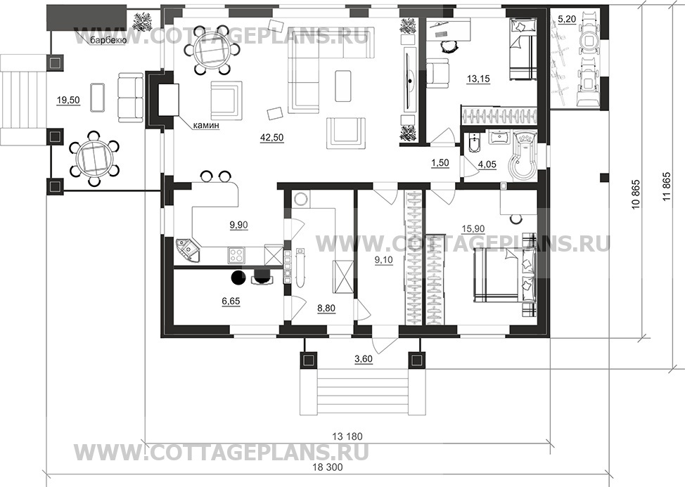 Поэтажные планы проект дома 700-61 общ. площадь 111,55м2