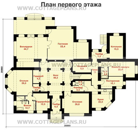 Поэтажные планы проект дома 47-70 общ. площадь 538 м2