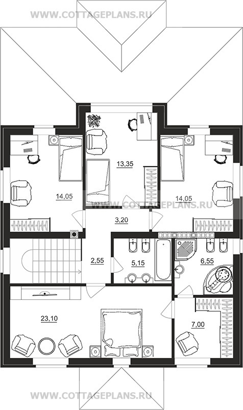 Поэтажные планы проект дома 71-57 общ. площадь 263,65 м2