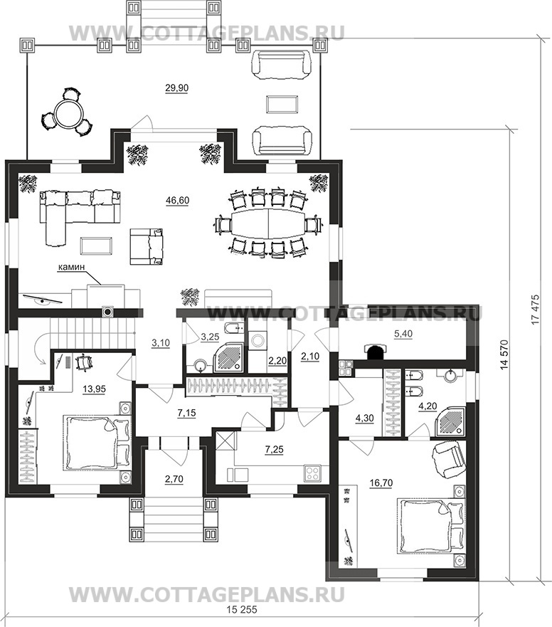 Поэтажные планы проект дома 77-04 общ. площадь 194,00 м2