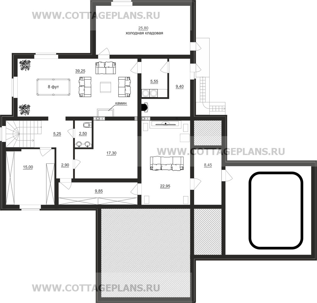 Поэтажные планы проект дома 17-13 общ. площадь 508,60 м2