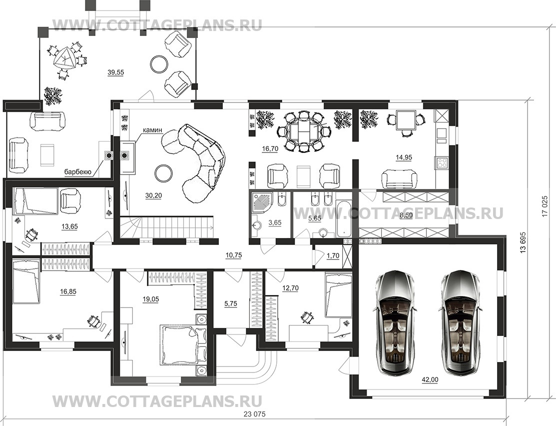 Поэтажные планы проект дома 91-23 общ. площадь 366,25 м2