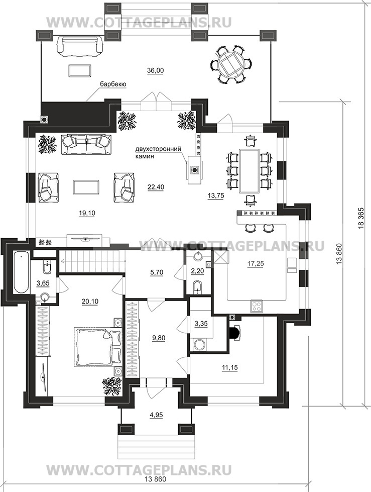 Поэтажные планы проект дома 100-77 общ. площадь 264,40 м2