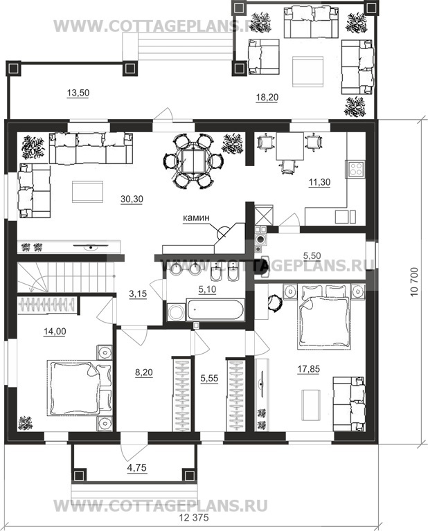 Поэтажные планы проект дома 89-74 общ. площадь 166,80 м2