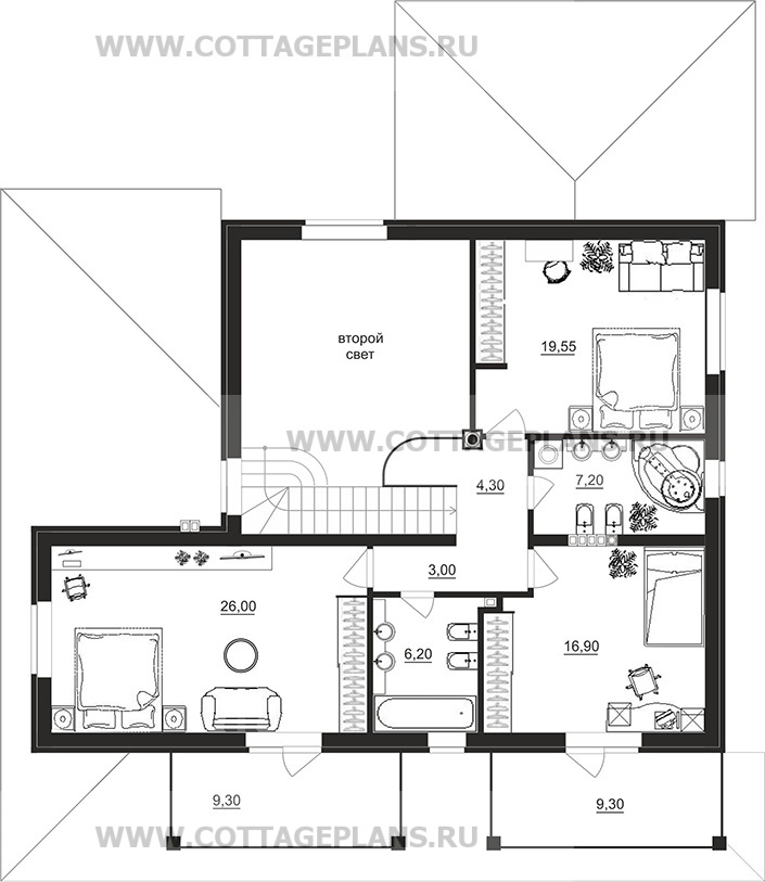 Поэтажные планы проект дома 77-72 общ. площадь 227,25 м2