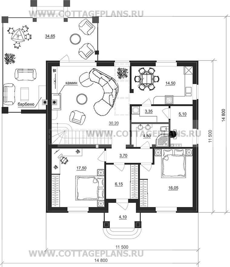 Поэтажные планы проект дома 75-12 общ. площадь 175,10 м2