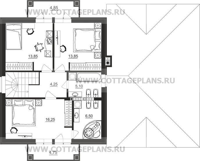 Поэтажные планы проект дома 15-76 общ. площадь 155,45 м2