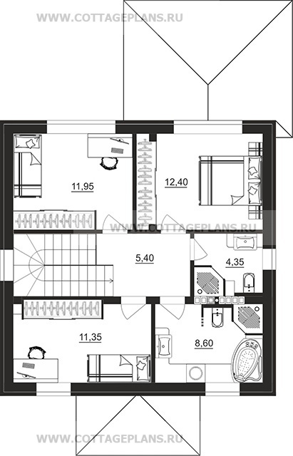 Поэтажные планы проект дома 108-15 общ. площадь 108,55 м2