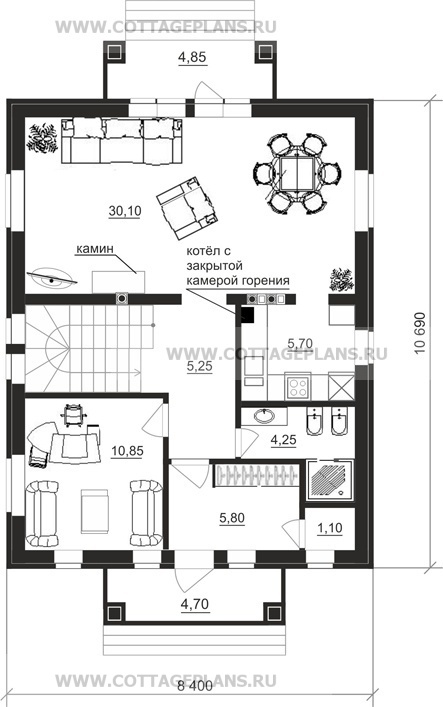 Поэтажные планы проект дома 15-94 общ. площадь 131,25 м2