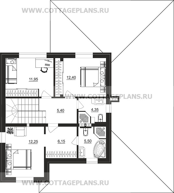 Поэтажные планы проект дома 206-71 общ. площадь 151,95м2