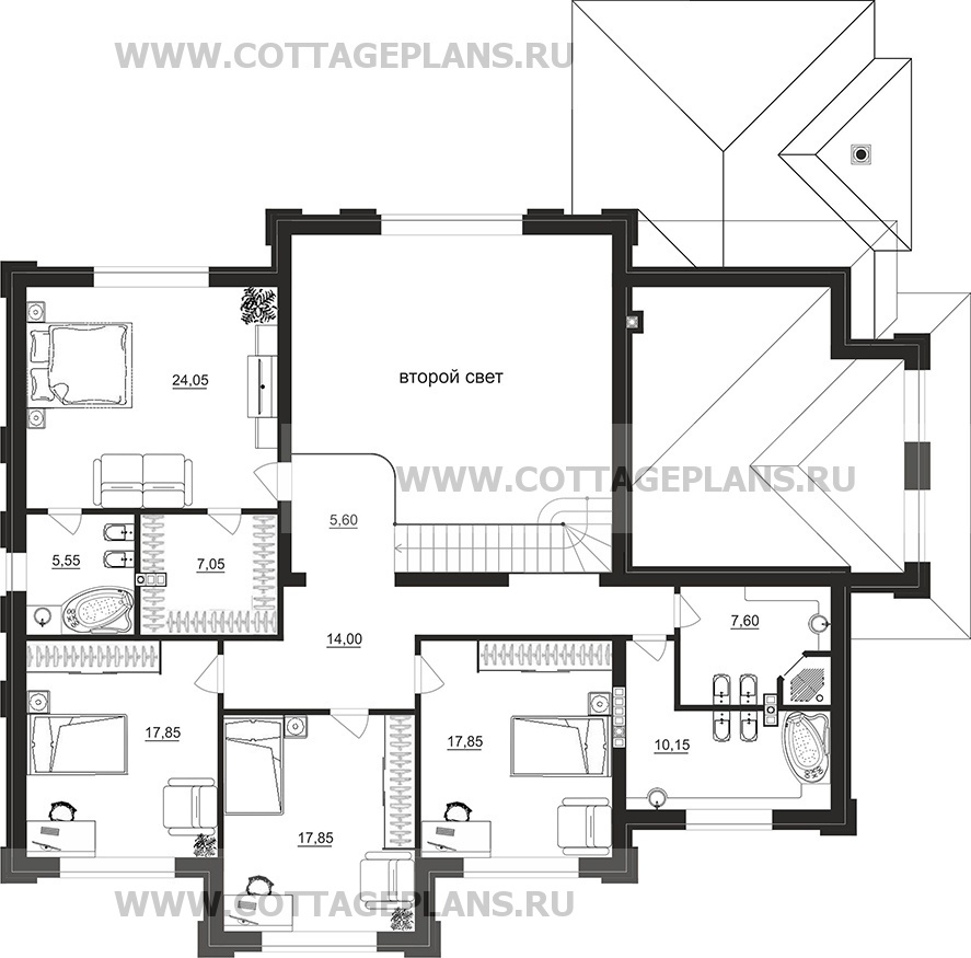 Поэтажные планы проект дома 202-74 общ. площадь 321,00 м2