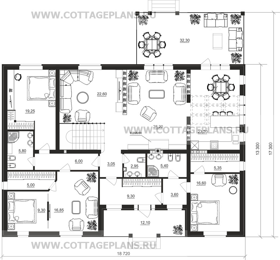 Поэтажные планы проект дома 76-40 общ. площадь 474,45 м2
