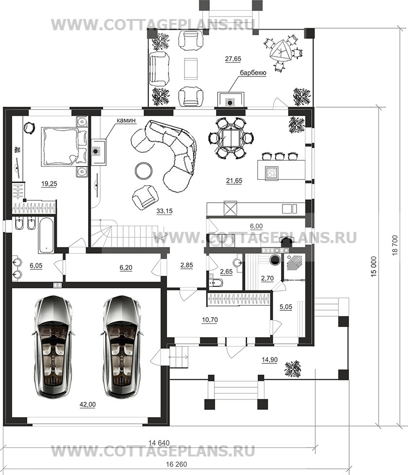 Поэтажные планы проект дома 75-63 общ. площадь 312,95 м2