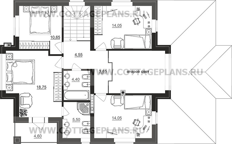 Поэтажные планы проект дома 201-51 общ. площадь 256,05 м2