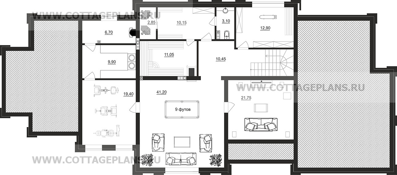 Поэтажные планы проект дома 205-45 общ. площадь 504,25 м2