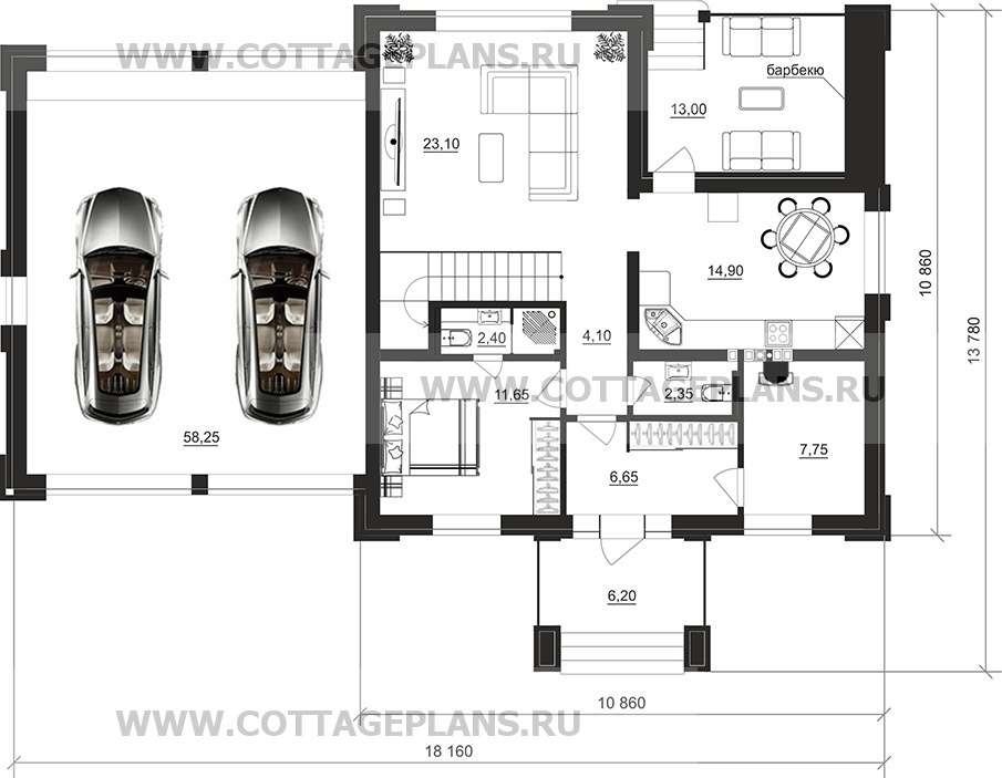 Поэтажные планы проект дома 206-42 общ. площадь 197,40 м2