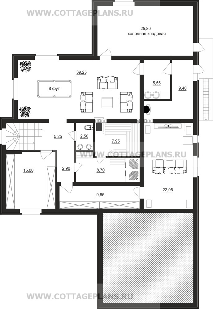 Поэтажные планы проект дома 17-35 общ. площадь 324,10 м2