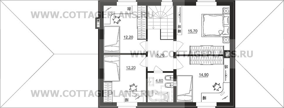 Поэтажные планы проект дома 95-31 общ. площадь 188,25 м2