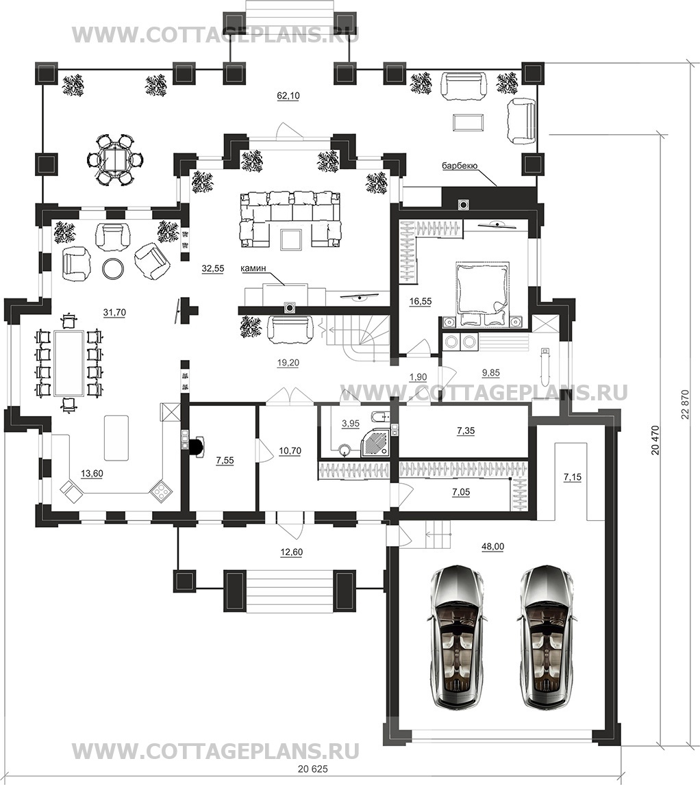 Поэтажные планы проект дома 102-19 общ. площадь 389,00 м2