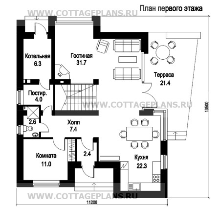 Поэтажные планы проект дома 47-29 общ. площадь 183,2 м2