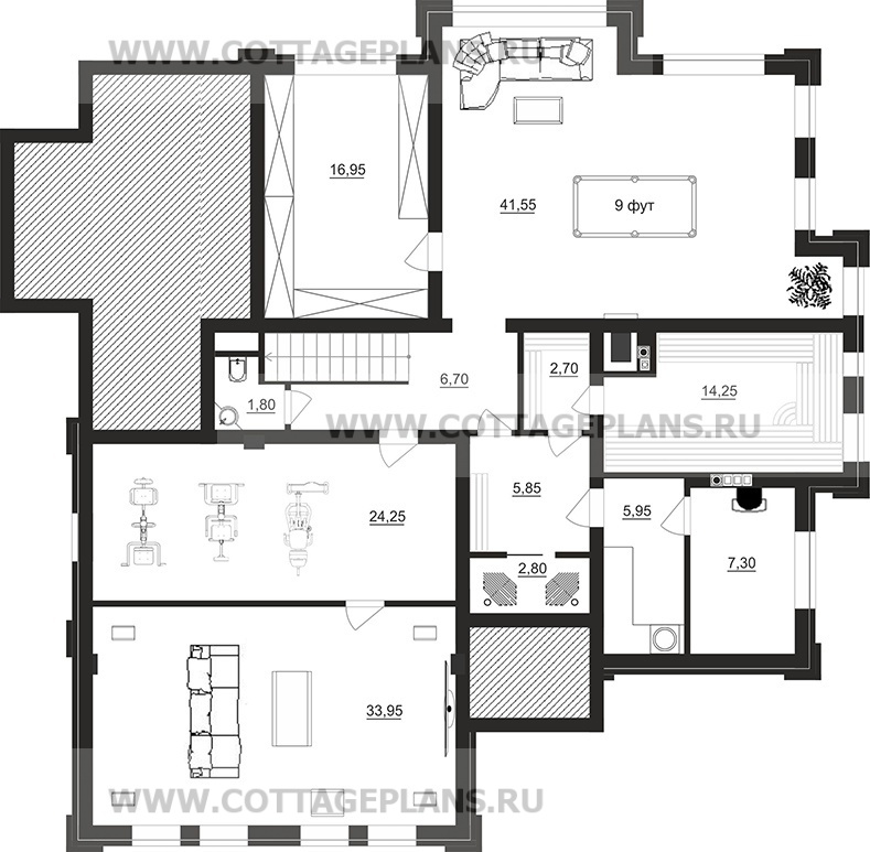 Поэтажные планы проект дома 203-05 общ. площадь 450,80 м2