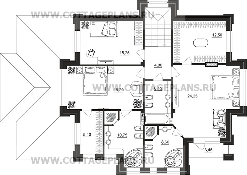 Поэтажные планы проект дома 200-79 общ. площадь 213,40 м2