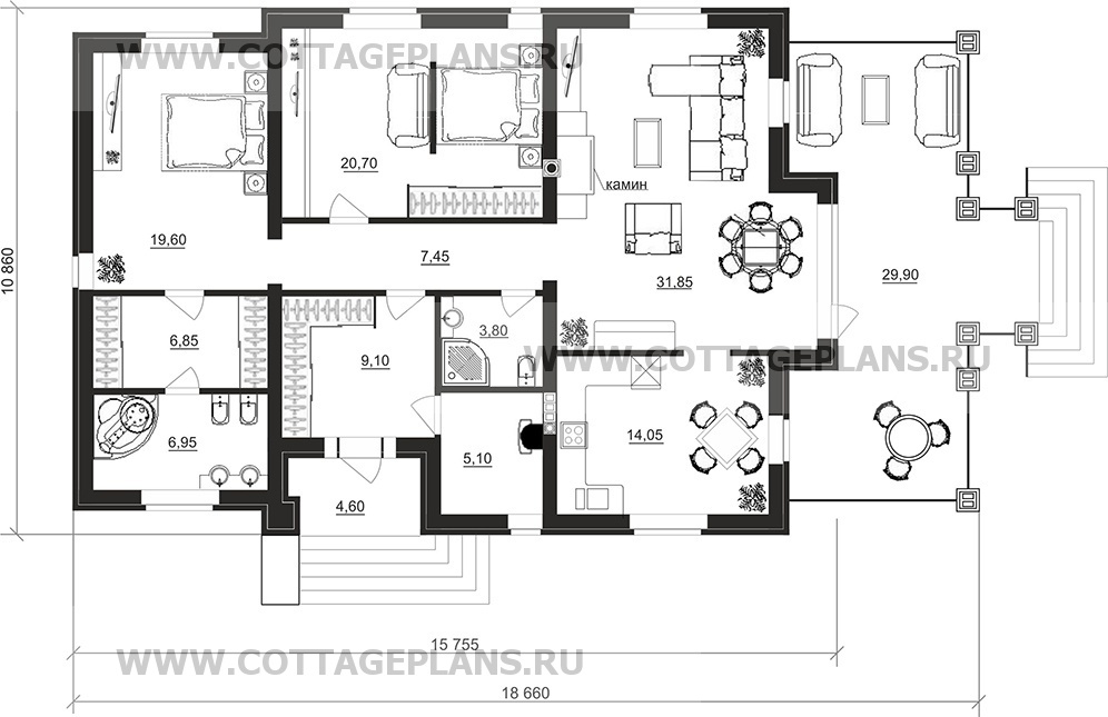 Поэтажные планы проект дома 27-30 общ. площадь 122,55 м2