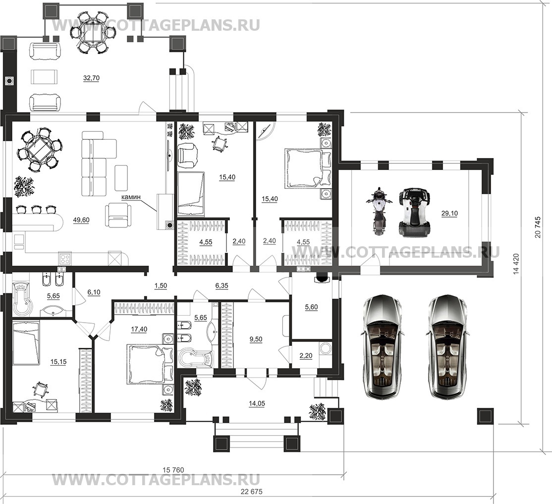 Поэтажные планы проект дома 07-64 общ. площадь 197,95м2