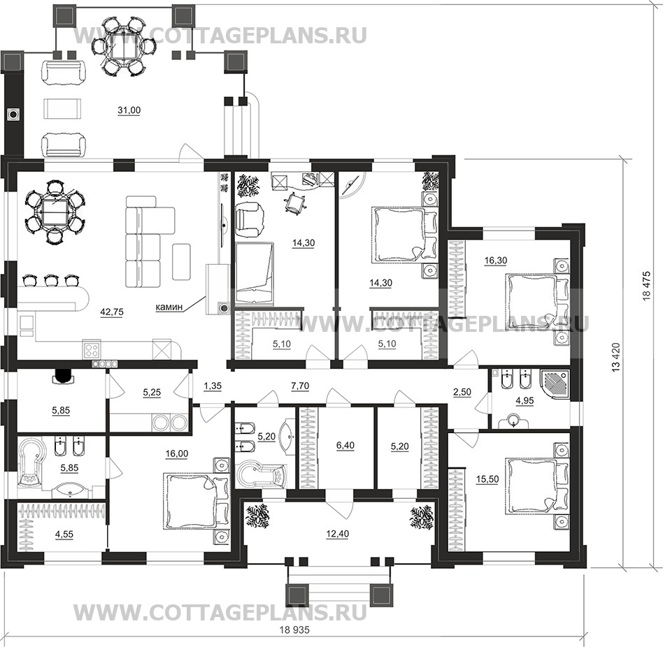 Поэтажные планы проект дома 902-46 общ. площадь 184,15 м2