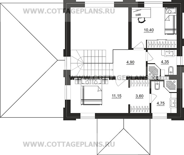 Поэтажные планы проект дома 108-10 общ. площадь 108,75м2