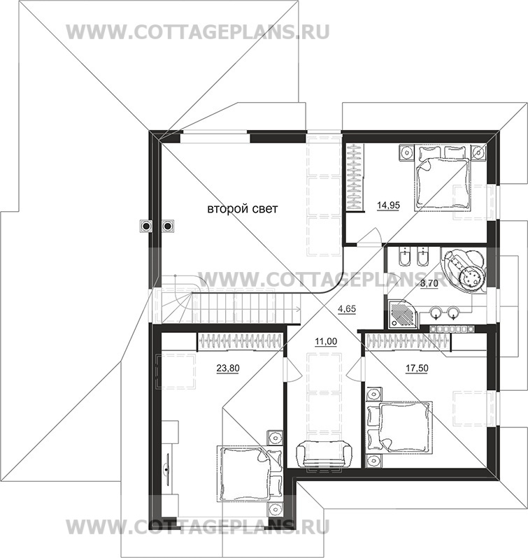 Поэтажные планы проект дома 95-76 общ. площадь 213,00 м2