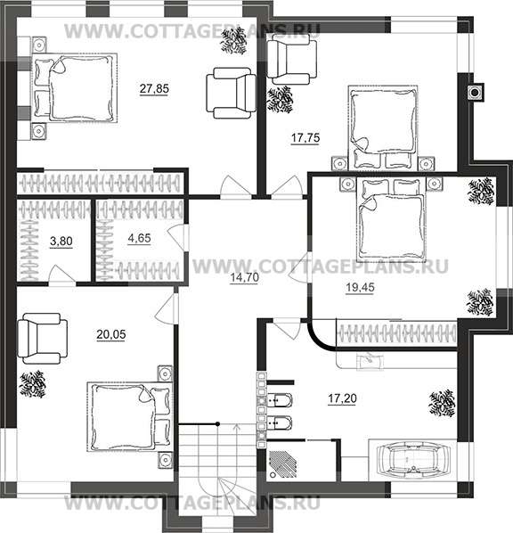 Поэтажные планы проект дома 204-57 общ. площадь 231,00 м2