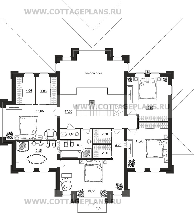 Поэтажные планы проект дома 200-26 общ. площадь 251,45 м2
