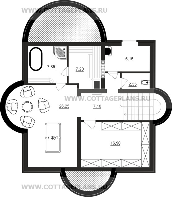 Поэтажные планы проект дома 71-07 общ. площадь 221,70 м2