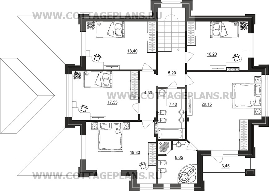 Поэтажные планы проект дома 100-80 общ. площадь 257,90 м2