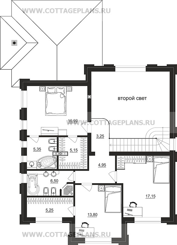 Поэтажные планы проект дома 102-87 общ. площадь 181,55 м2