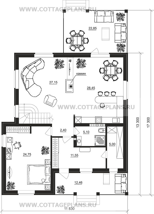 Поэтажные планы проект дома 98-34 общ. площадь 301,65 м2