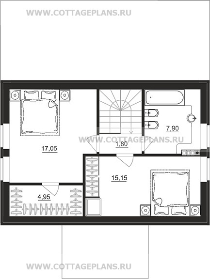 Поэтажные планы проект дома 75-79 общ. площадь 95,40 м2