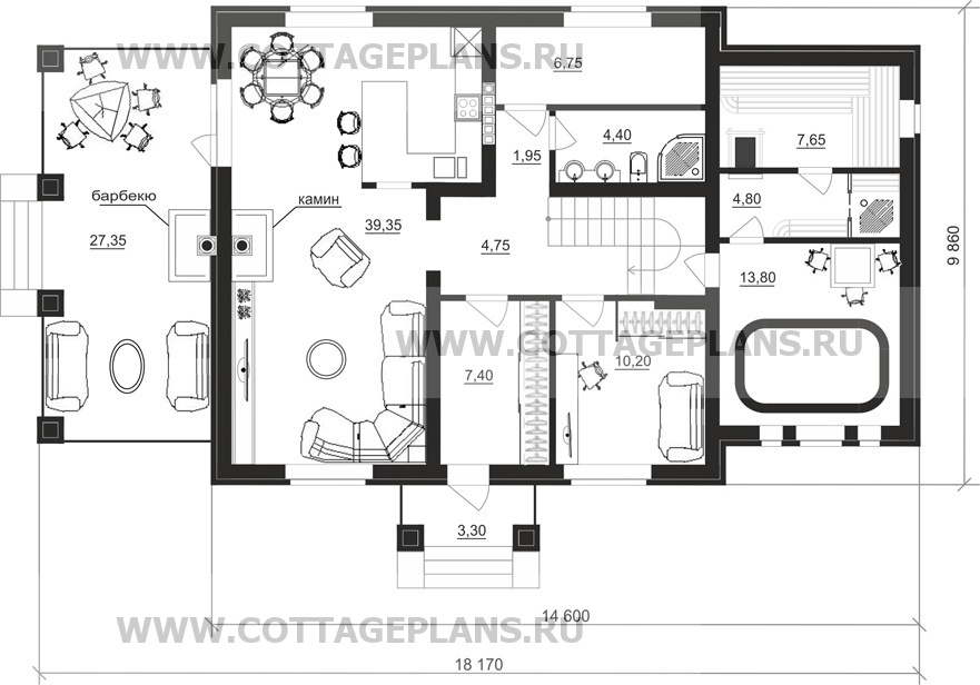 Поэтажные планы проект дома 71-50 общ. площадь 303,55 м2