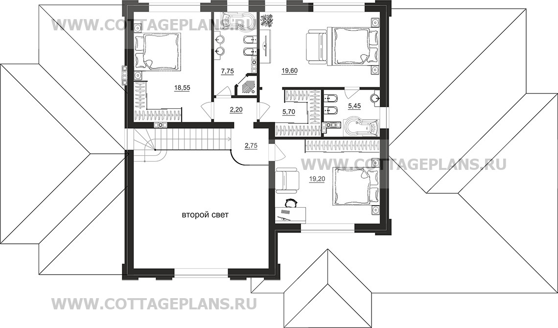 Поэтажные планы проект дома 105-21 общ. площадь 381,20 м2