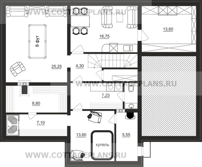 Поэтажные планы проект дома 22-80 общ. площадь 352,95 м2