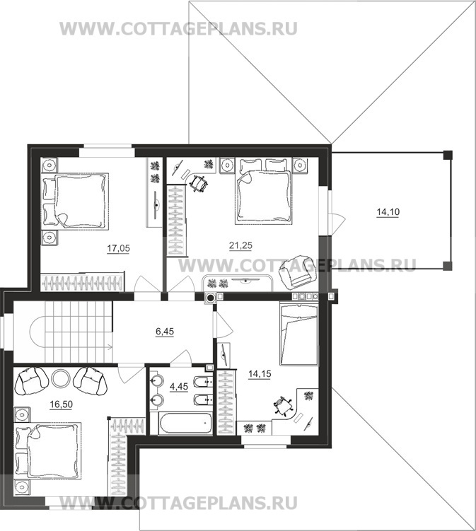 Поэтажные планы проект дома 13-56 общ. площадь 176,55 м2