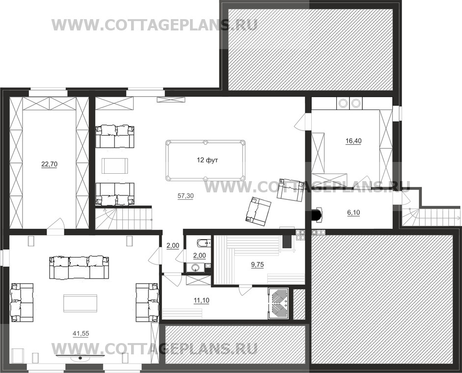 Поэтажные планы проект дома 15-58 общ. площадь 309,30 м2