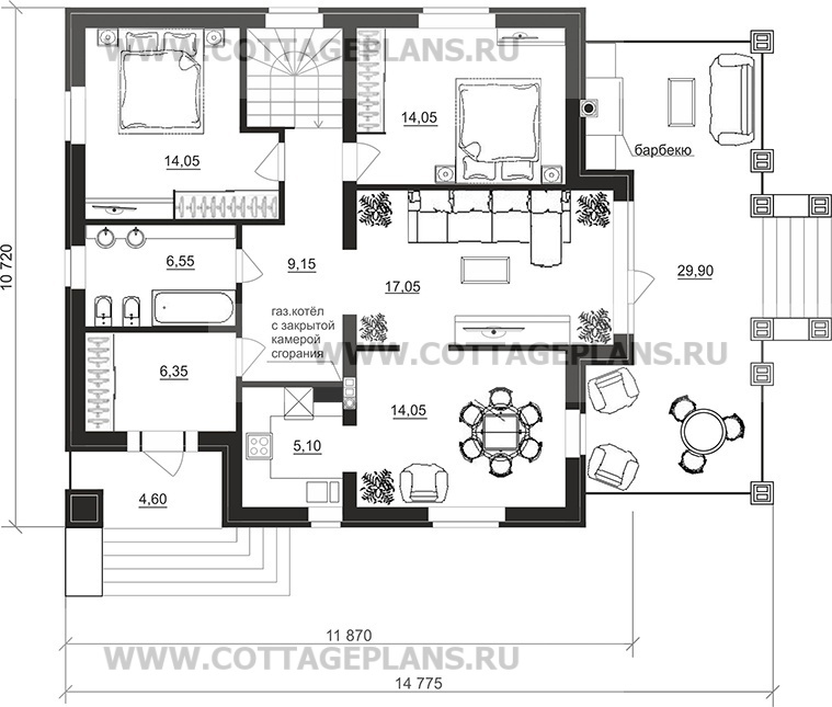 Поэтажные планы проект дома 08-35 общ. площадь 174,15 м2