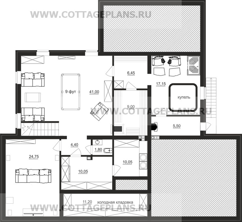 Поэтажные планы проект дома 22-69 общ. площадь 389,20 м2