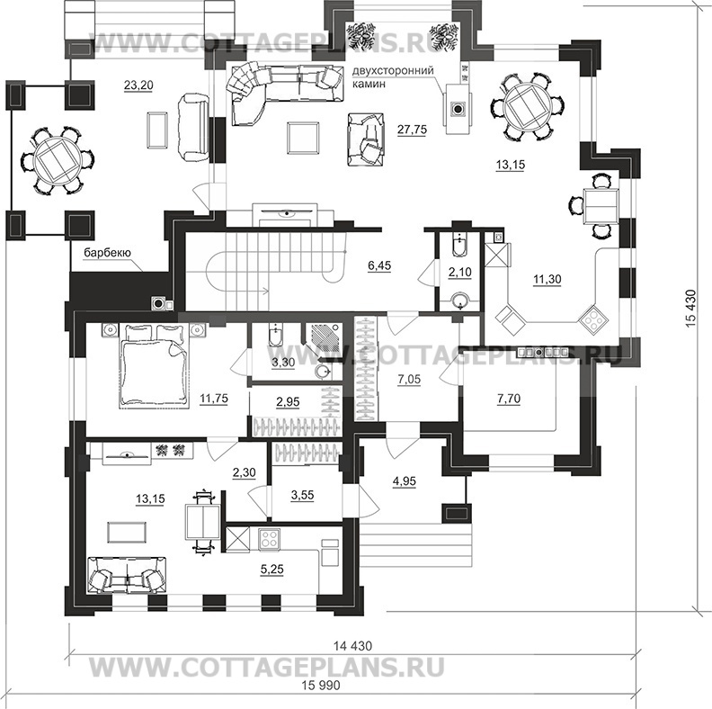 Поэтажные планы проект дома 203-06 общ. площадь 318,05 м2