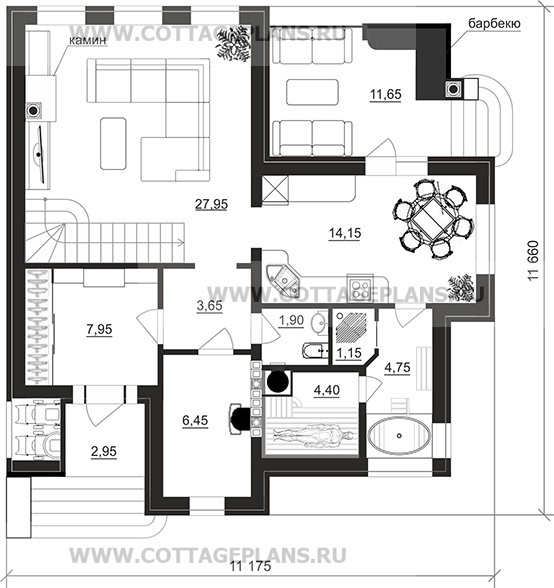 Поэтажные планы проект дома 204-52 общ. площадь 134,55 м2