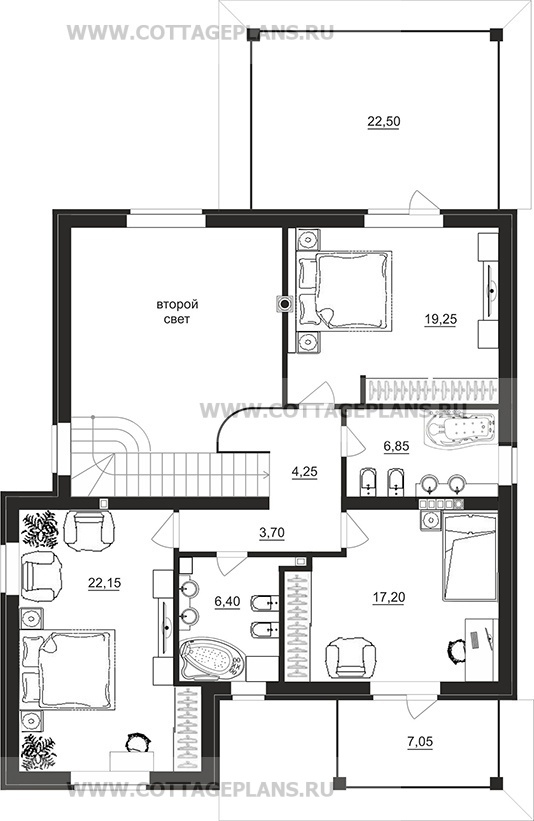Поэтажные планы проект дома 77-34 общ. площадь 184,20 м2